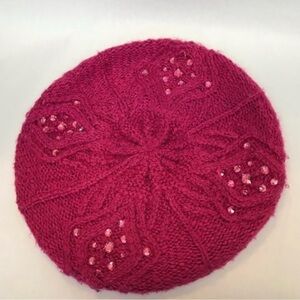 Betsyville Barbiecore Jeweled Dark Pink Beret